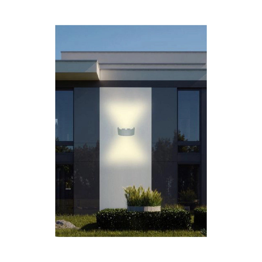 Trade Shop - Applique Esterno Led 16w Crown Ip65 Up & Down Grigio Luce Calda Fredda Natural - -bianco Naturale      -
