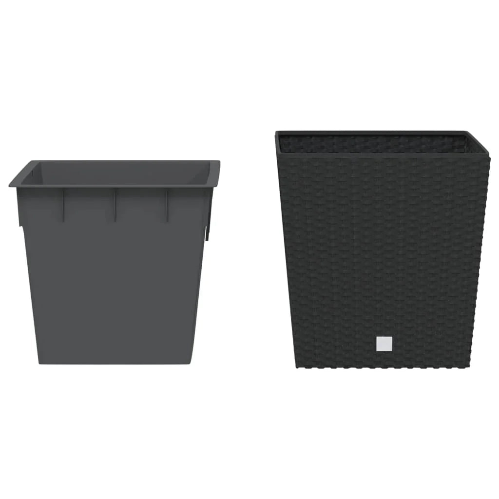 Fioriera rialzata per piante e fiori adatta per terrazzo giardino e interni rimovibile 21/32 L in rattan PP antracite 02_0038602