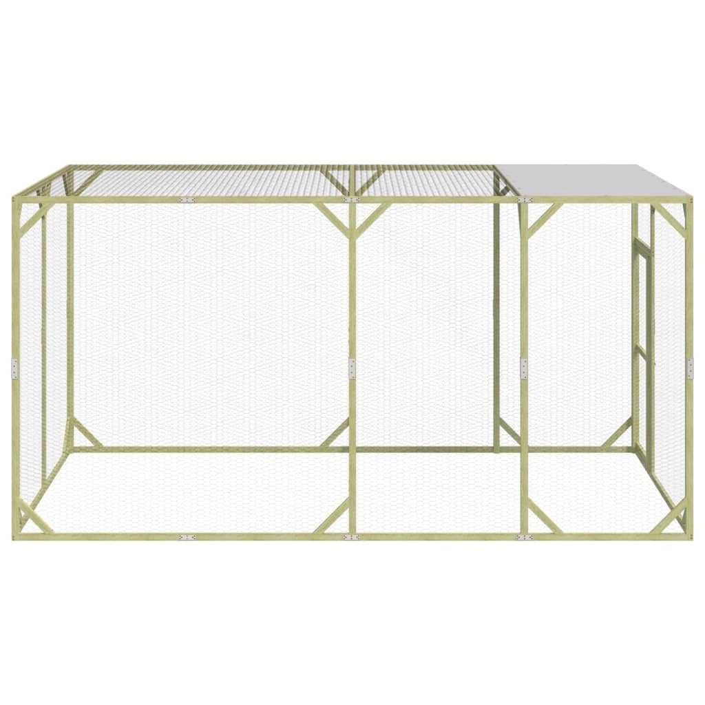 Pollaio/recinto/gabbia 200 x 400 x 200 cm legno massello di pino impregnato marrone 02_0043911