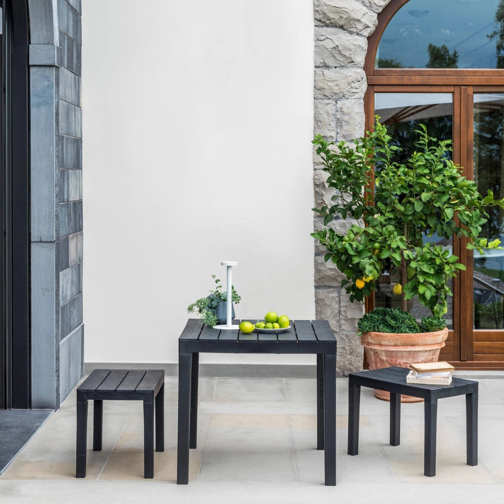 Salottino Outdoor Alambico, set Salotto da Esterno 2 Posti Made in Italy, Nero Antracite