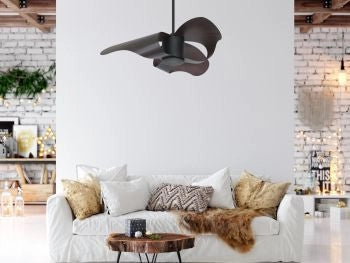Vam Ventilatore da soffitto a risparmio energetico RAFFAELLO 112 cm nero con pale ABS colore noce telecomando 6 velocitÃ
