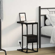 vidaXL Armadio da Notte con cassetto Rovere nero 41.5 x 26 x 60.5 cm