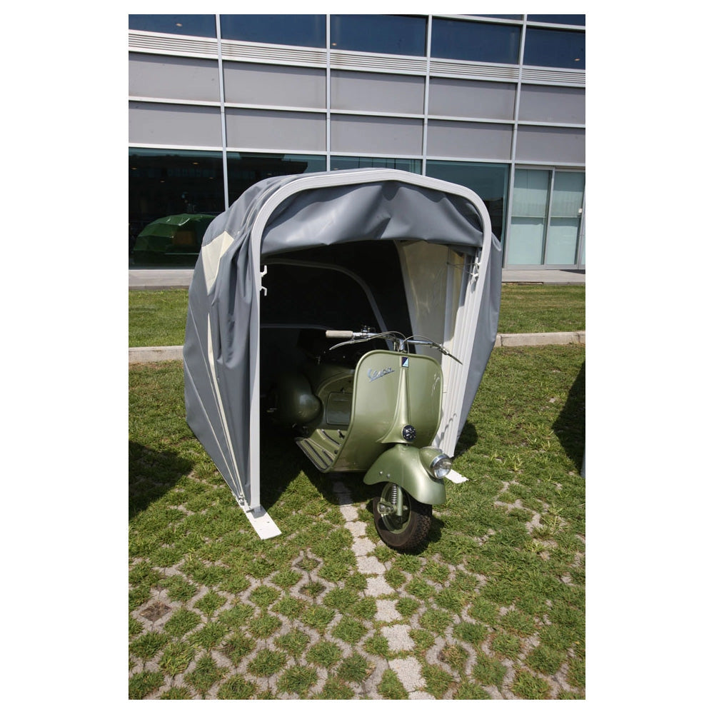 Motobox a Chiocciola Copertura Box in PVC 320x130xh160 cm per Moto Scooter Grigio