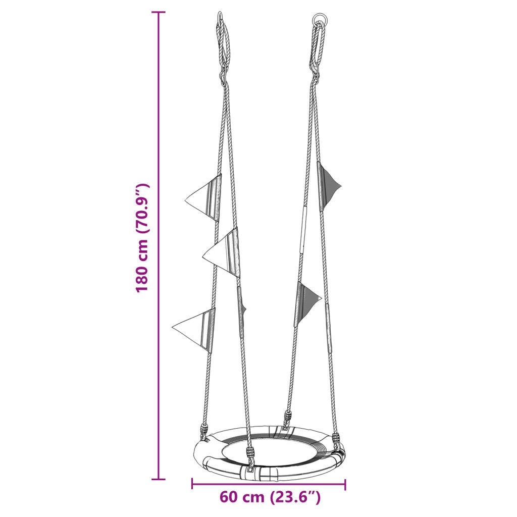 Amaca Nest  con bandiere multicolori Ã˜ 60 cm, 100 kg, tessuto Oxford