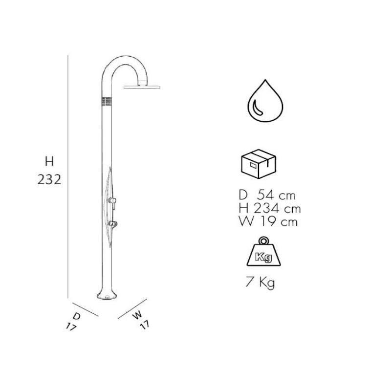 Doccia Tradizionale In Alluminio Funny Yin Top Line Con Miscelatore E Lavapiedi Colore Argento Cv-T325-Tl/1300