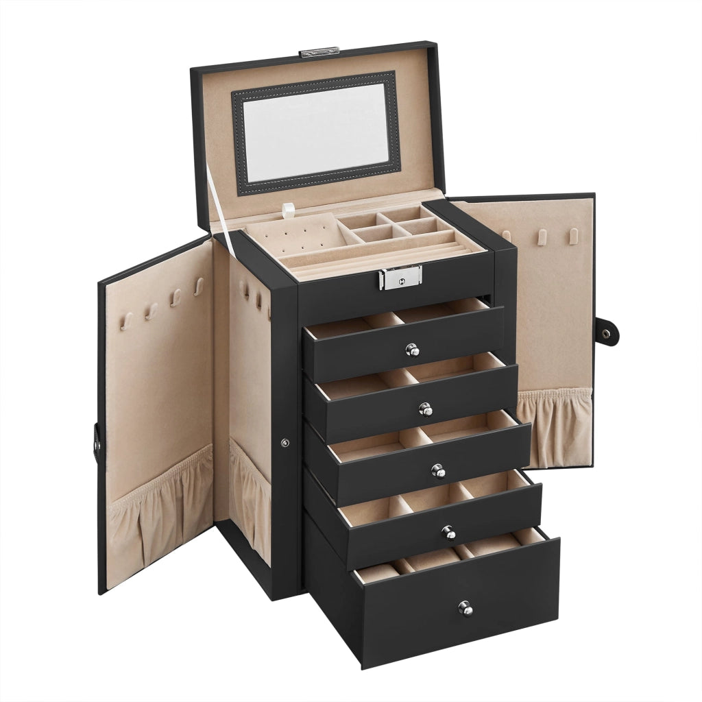 Portagioie VALORA con specchio, elegante design nero - JBC152B01