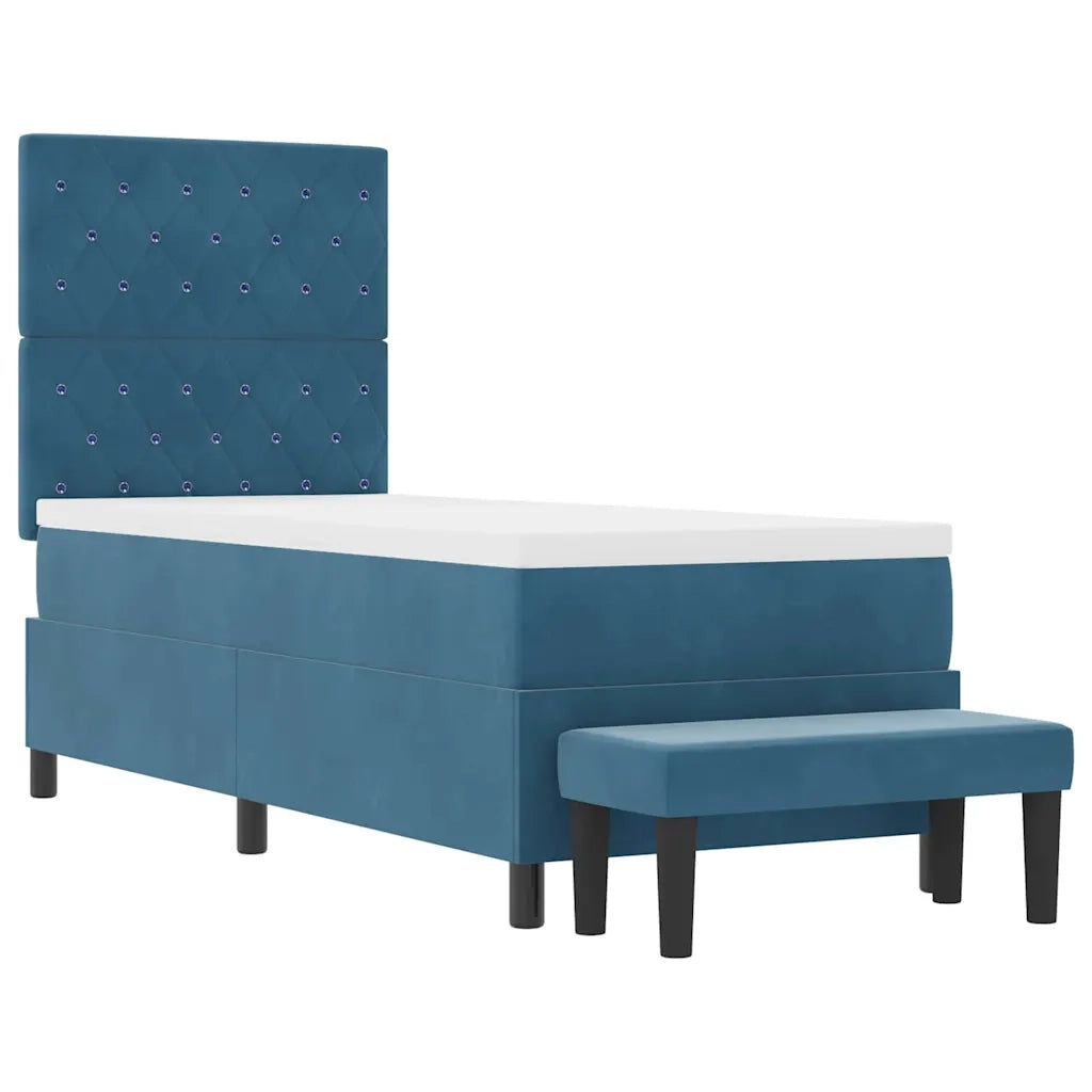 Letto a molle con cuscino Blu scuro 200 x 80 cm Velluto 3344412