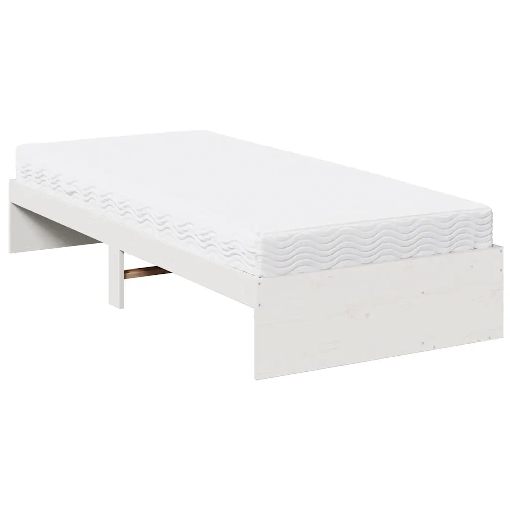 Dormeuse con Materasso Bianca 90x200 cm Legno Massello Pino 3324596