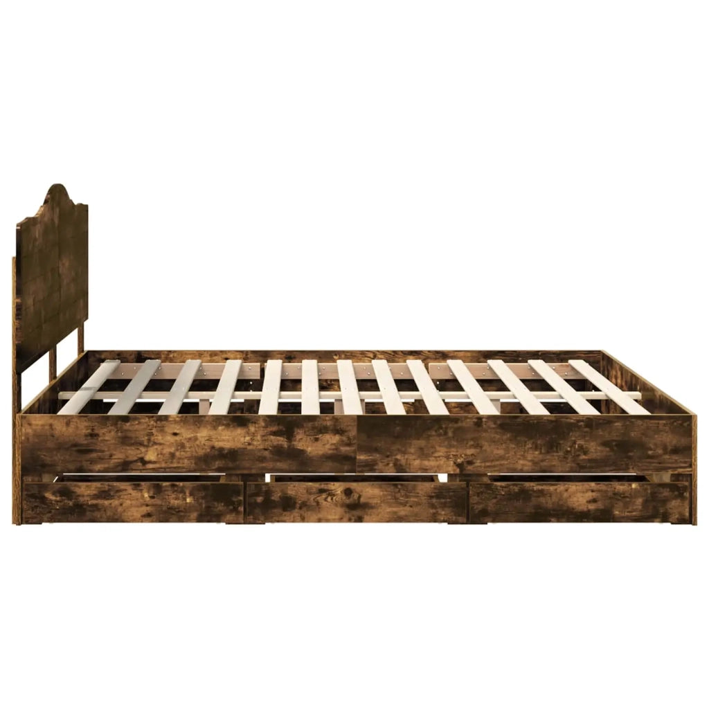 Struttura del letto Quercia Affumicata 200 x 200 cm 3413384