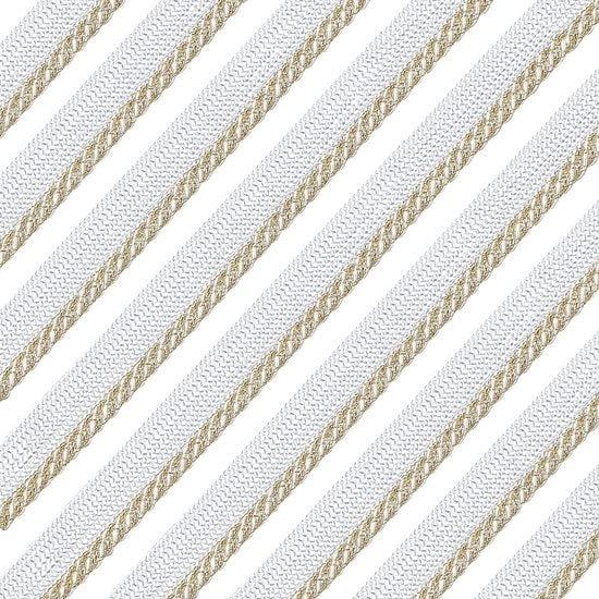 Tessuto a scacchi in lino - Bianco/oro - Decorativo - Unico - Per abbigliamento, cuscini e tende - 10 yard