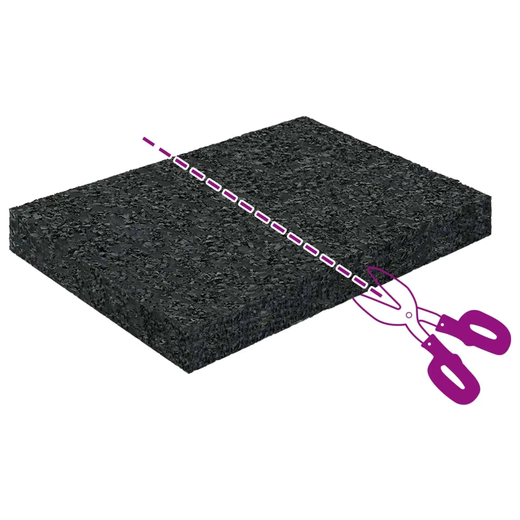 Pad per patio in granuli di gomma Nero 6 x 9 x 1 cm Gomma 42027238