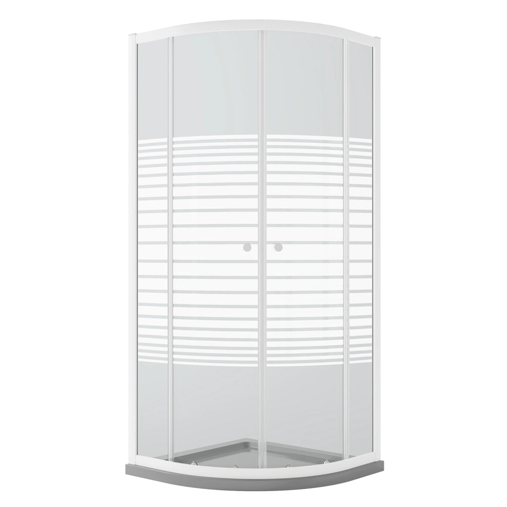 Box Doccia Bianco Semicircolare 80x80 CM H185 Vetro Serigrafato mod. Blanc
