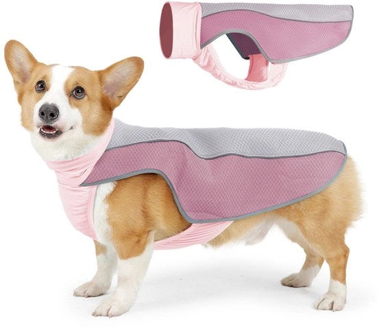 Vestone per cani - Vestone leggero per cani - Maglietta per cani con mesh respirante - Con strisce riflettenti - Illuminazione per caldo estivo - Adatto per spiaggia, camminate, escursioni, fuori casa, caccia, allenamento, campeggio - Dimensione XL