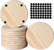 12 pezzi di piedini in legno non finiti - piedini - piedini rotondi in legno bianco - piedini per mozaico DIY - per lavori di DIY - per artigianato pittura pyrografie - 10x0,8 cm