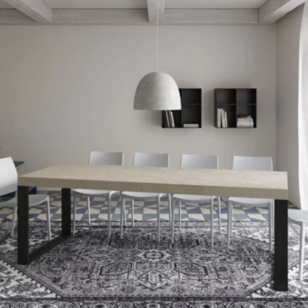 Tavolo allungabile 120/380x90 cm Tecno Premium cashmere gambe antracite