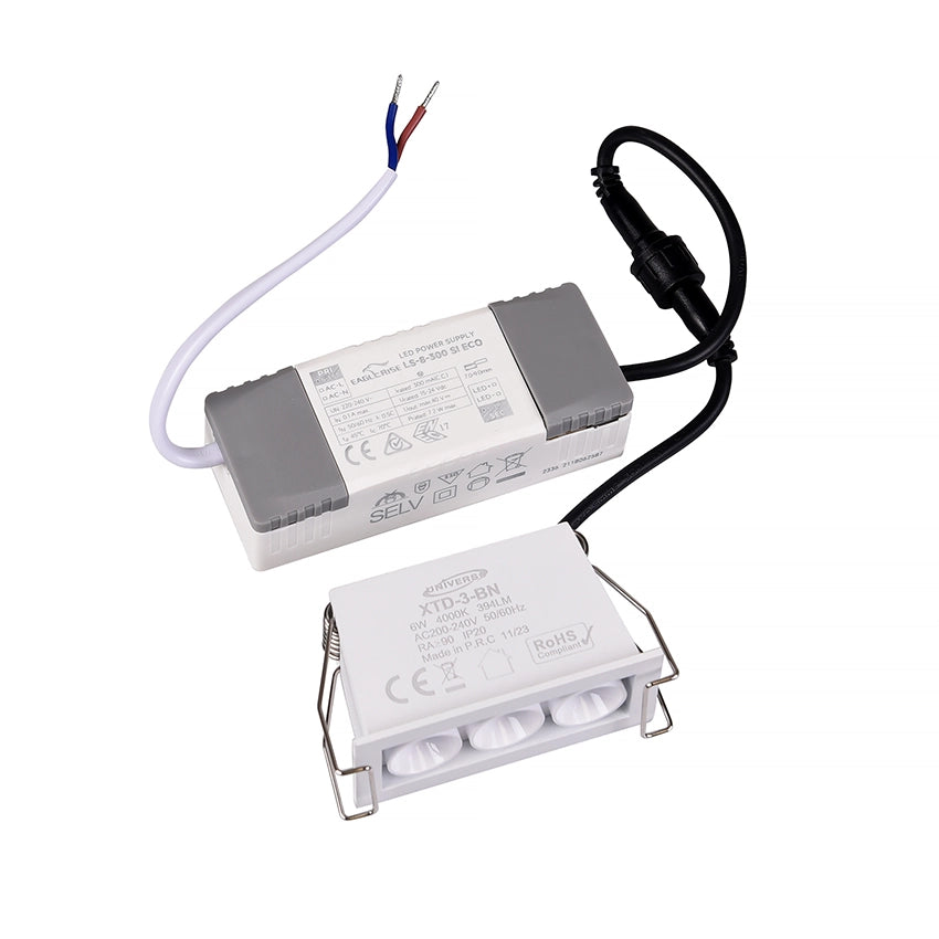 FARETTO LED RETTANGOLARE DA INCASSO PER CONTROSOFFITTI 6W LUCE BIANCA 6000K - ILLUMINAZIONE EFFICACE E DESIGN MODERNO