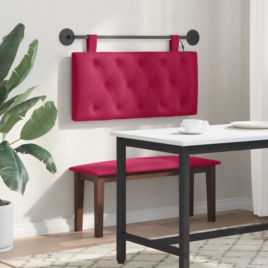 Testiera sospesa Con luce LED Rosso Vino Velluto 3424558