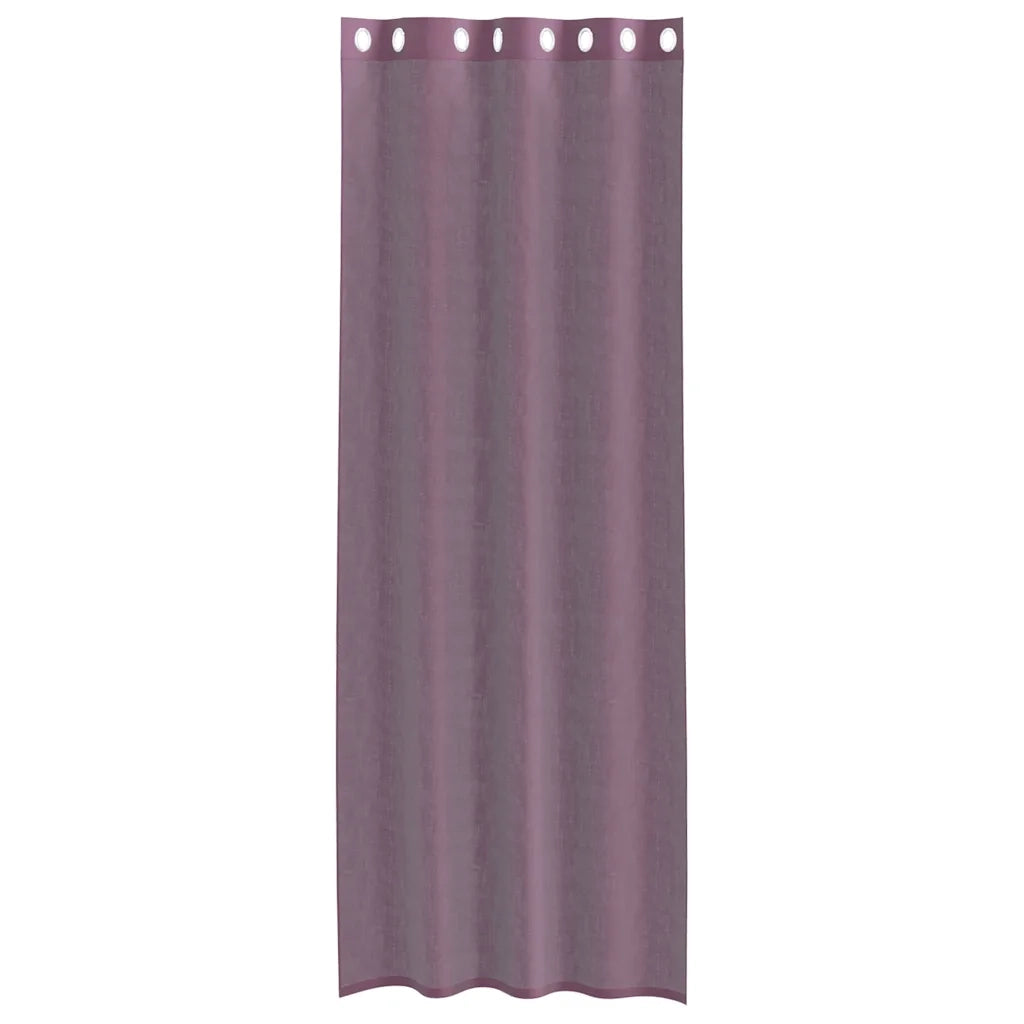 Tende in Voile con Occhielli 2 pz Viola 140x260 cm