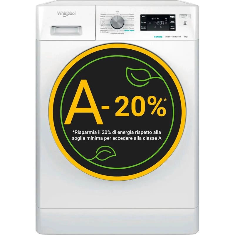 WHIRPOOL FFBR849BSVIT LAVATRICE A LIBERA INSTALLAZIONE 1400G 9KG CLASSE A