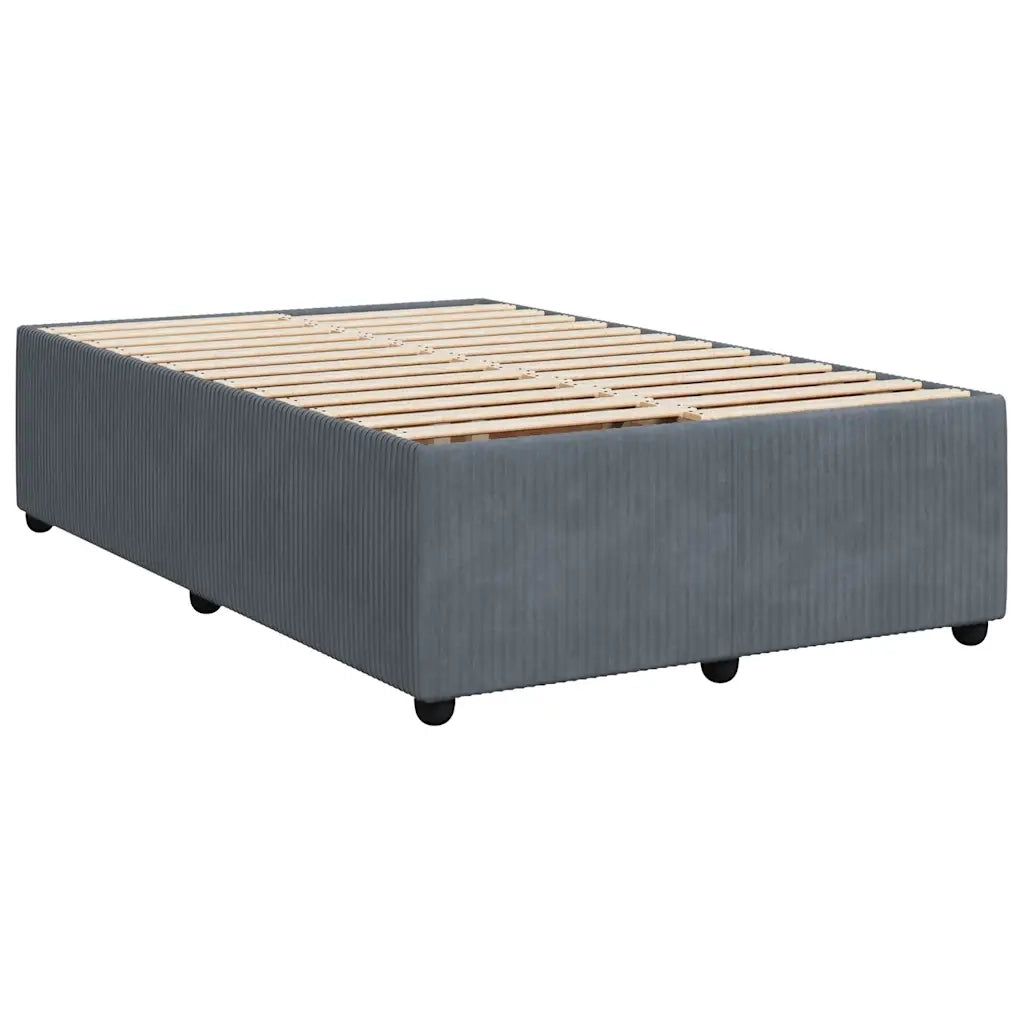 Giroletto a Molle con Materasso Grigio Scuro 120x190 cm Velluto