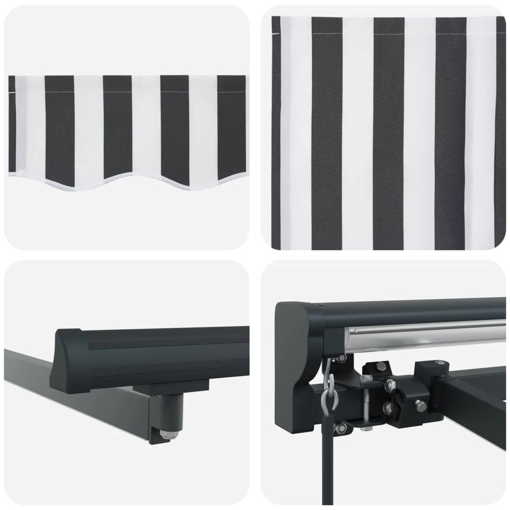 Cornice per Tenda Manuale con LED Antracite e Bianco 2,5 x 2 m 3420731