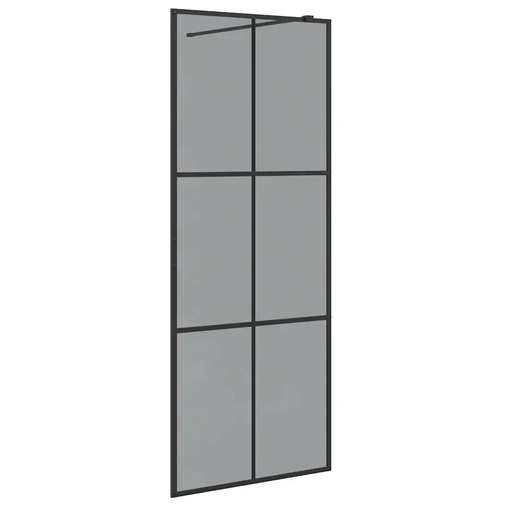 Parete Doccia Walk-in Nero 80 x 195 cm vetro temperato CFW4106806
