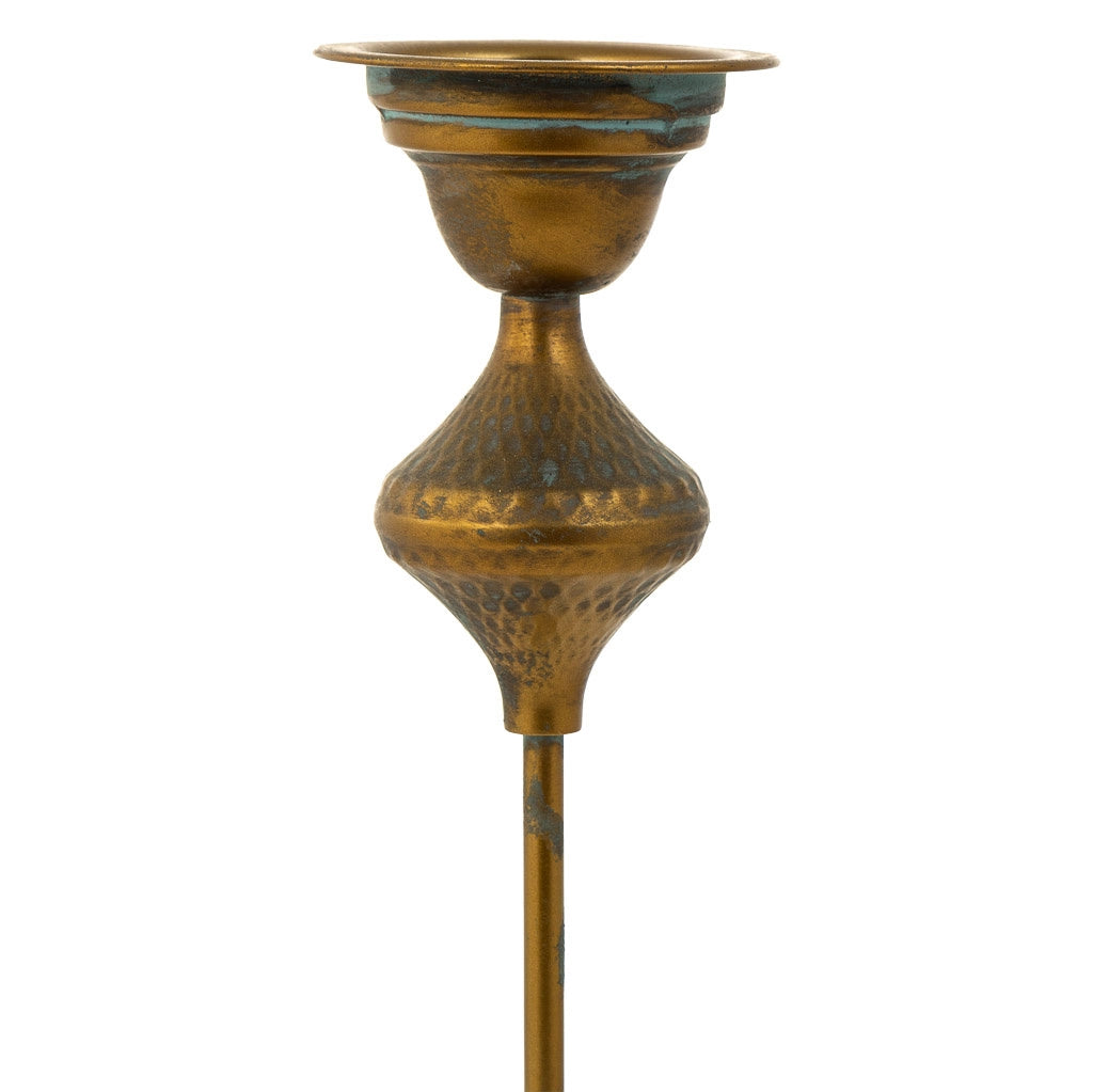 Candeliere in metallo dorato 15x15x61,5h