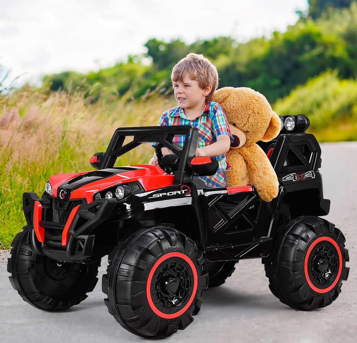 Macchina Elettrica per Bambini 12V Kidfun Fuoristrada 4x4 Bianca