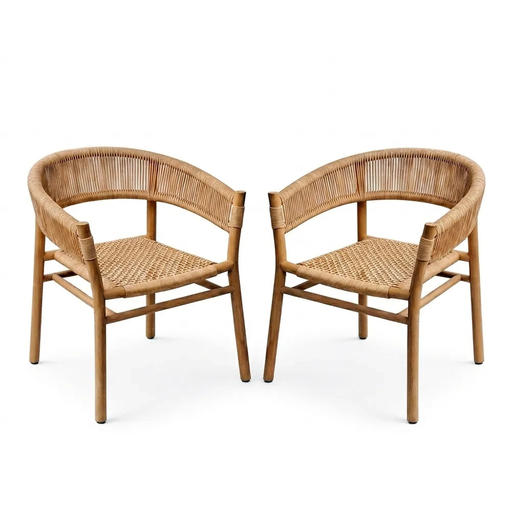 Set 2 Sedie da Giardino in Legno Teak – Aruna