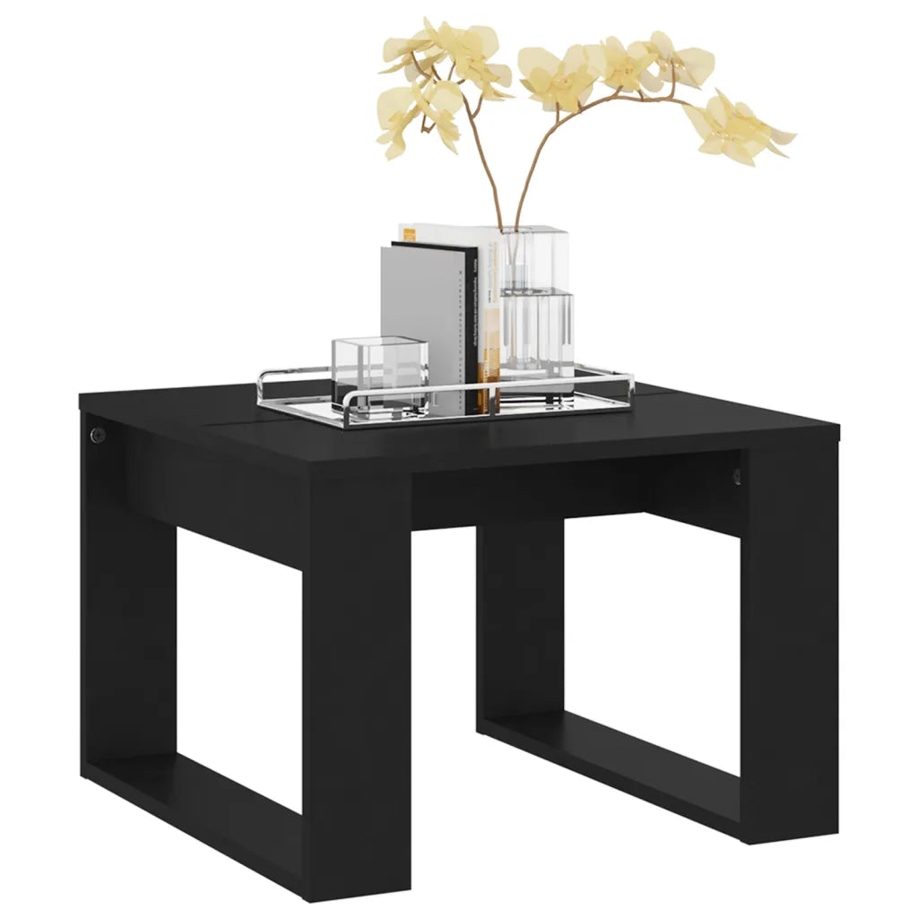 Tavolino di Servizio Nero 50x50x35 cm in Truciolato 808622