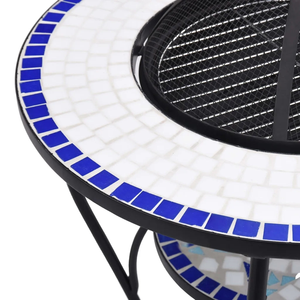 Tavolo con Braciere a Mosaico Blu e Bianco 68 cm in Ceramica CFW5146673
