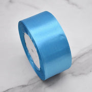 Lana satinata, 40 mm x 22,8 m, lana per decorazione, confezione di regalo, manufatta a mano, decorazione, adatta per matrimonio, fai da te, lana di rose, decorazione per torta, fiori, confezione di regalo, blu