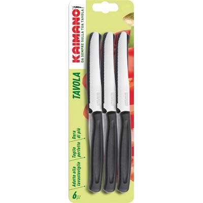 COLTELLO TAVOLA DINAMIK KAIMANO - MANICO PLT NERO/INOX CM 11 CF=PZ 6- 1 confezioni