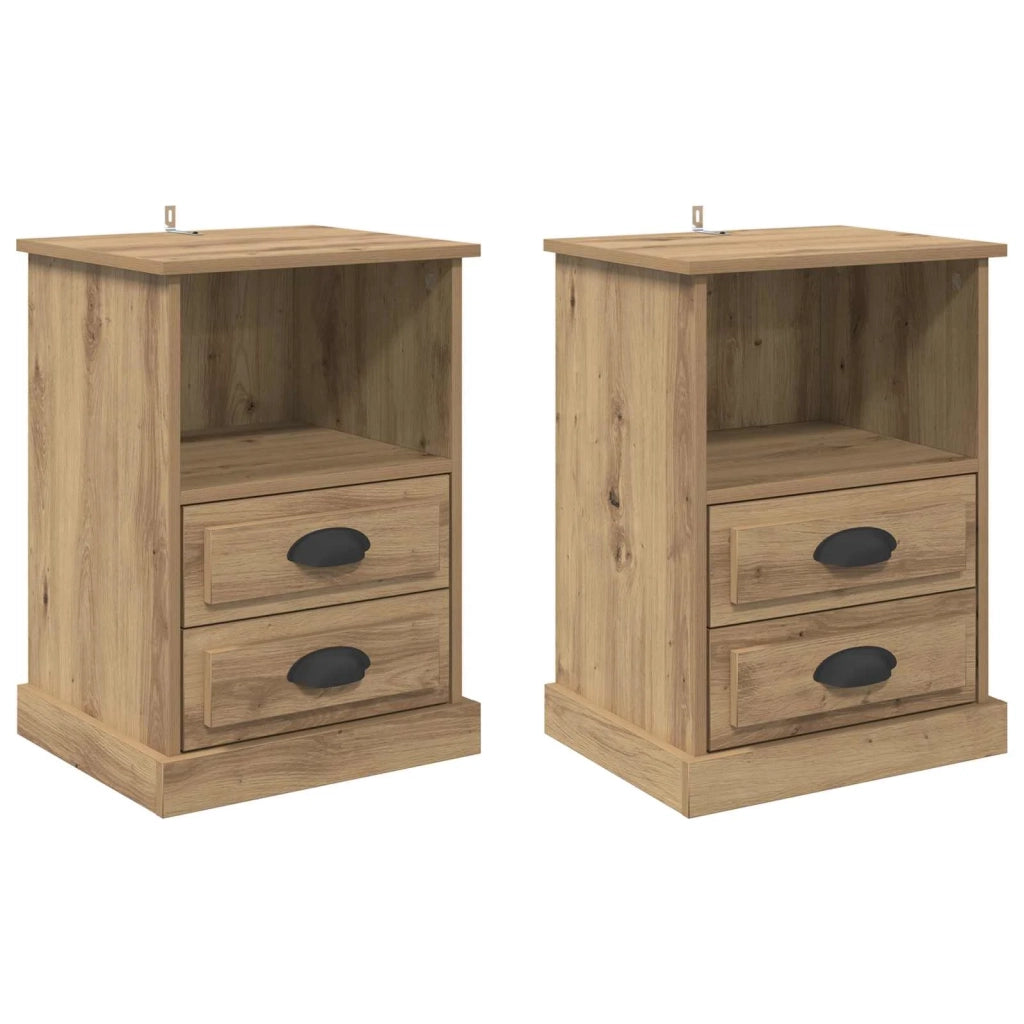 Armadio da Notte 2 pcs Rovere artigianale 36 x 43 x 60 cm 881399