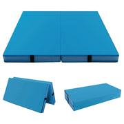 Tappetino da palestra pieghevole 122 x 122 x 10 cm imbottitura spessa facile da trasportare design moderno in similpelle blu 20_0017046