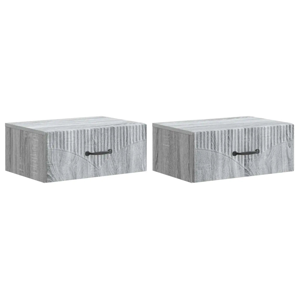 Mobiletto da notte a muro 2 pcs Grigio Sonoma 49 x 34,5 x 20 cm 898968