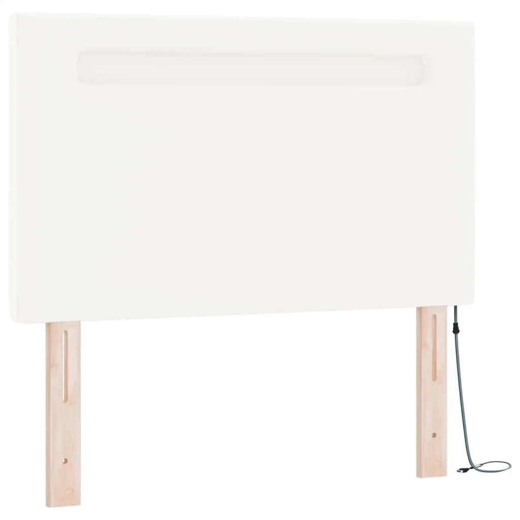 Letto a molle con materasso Bianco 90 x 200 cm Pelle sintetica 3339033