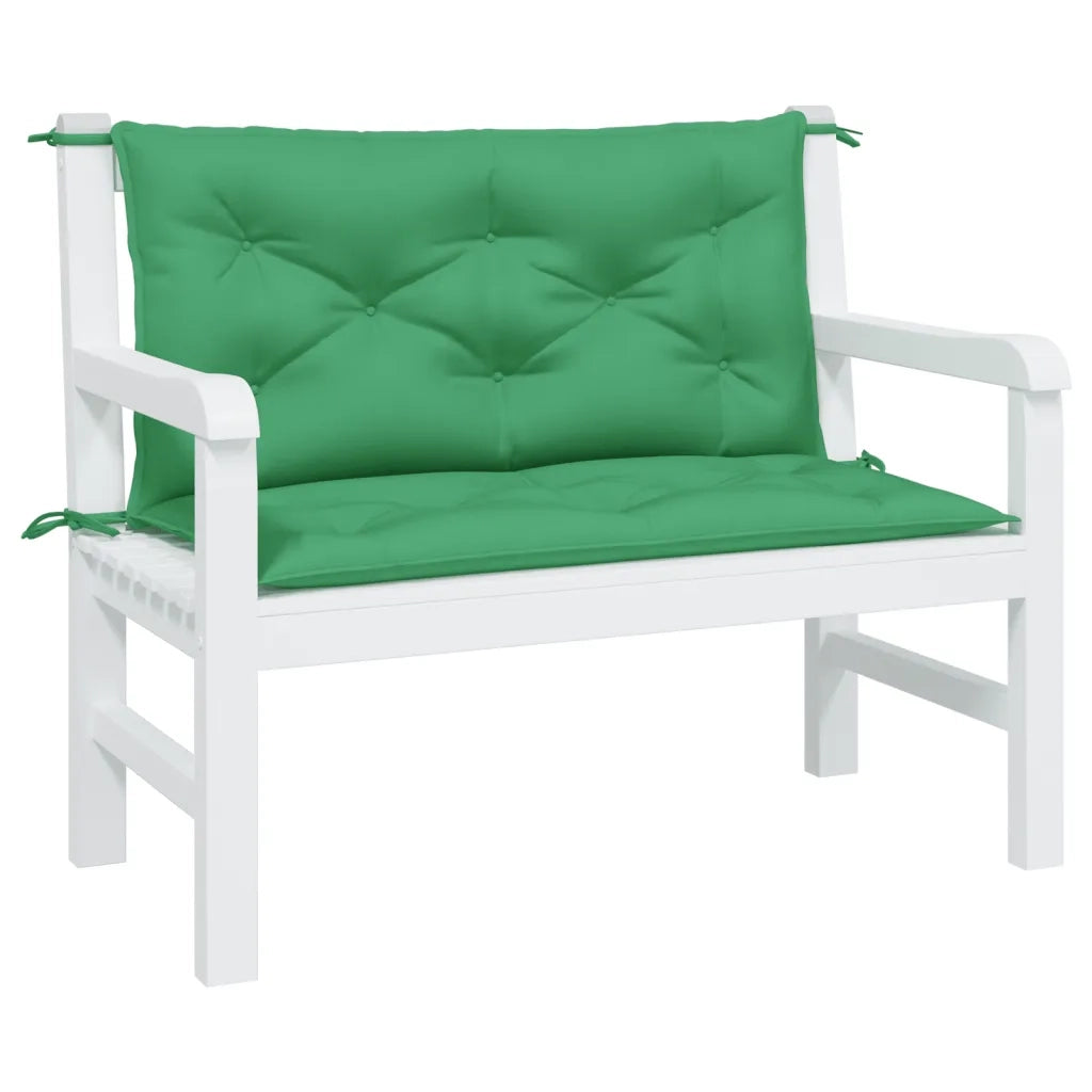 Cuscini Panca da Giardino 2 pz-Set di 2 Cuscini per panchina da esterno Verdi 100x50x7cm Tessuto Oxford