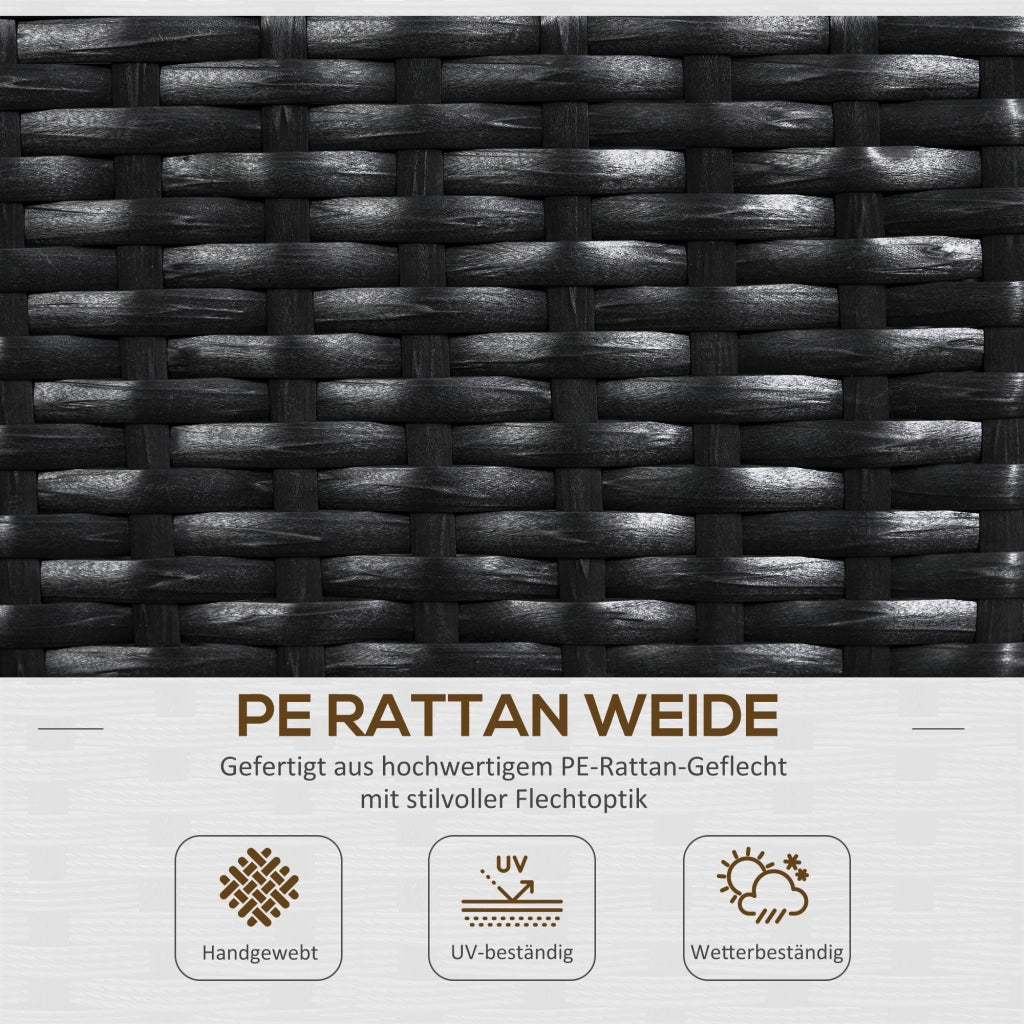 Fioriera con traliccio in polyrattan ¨C zephmum ¨C 103x29x103 cm, nero