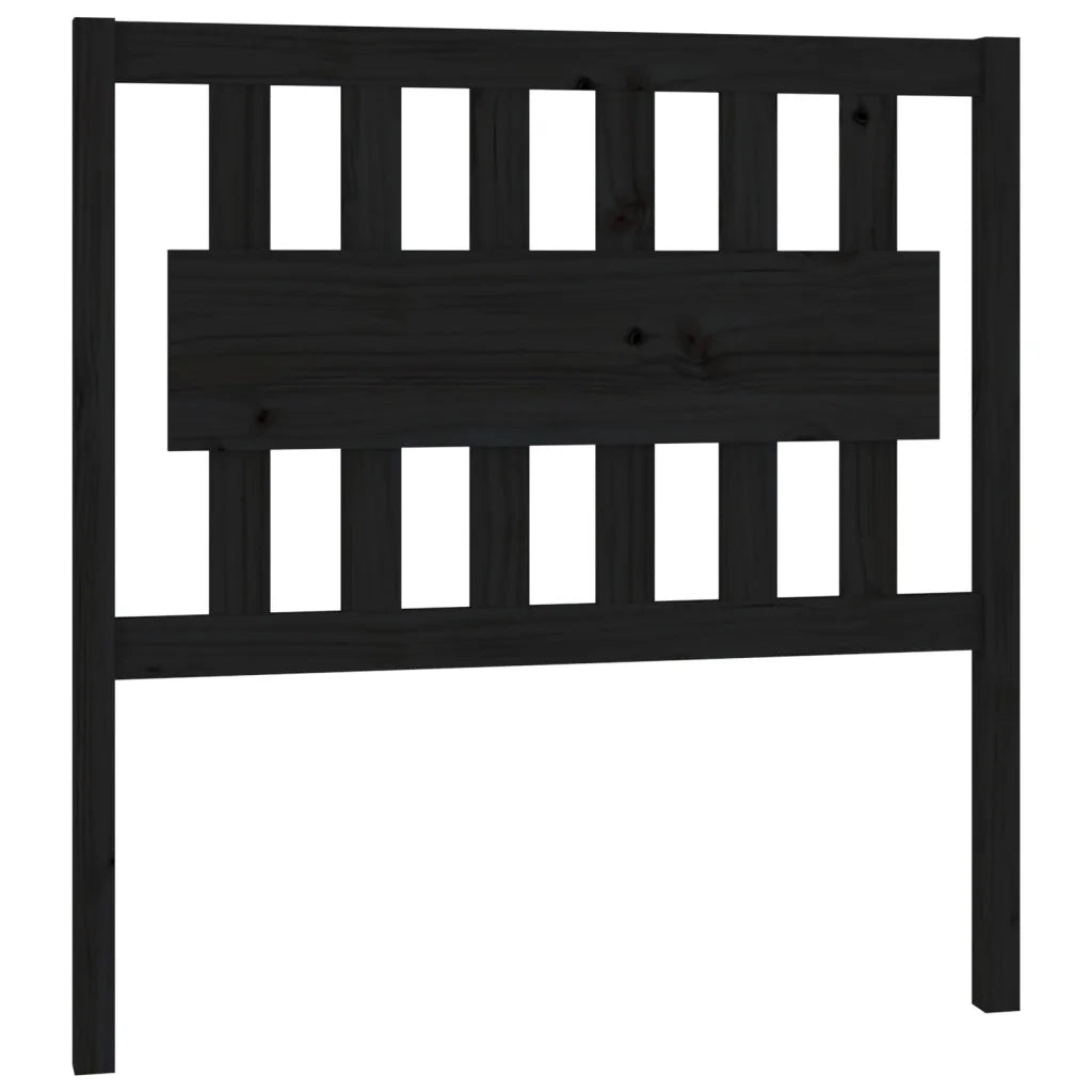 Testiera | Testata per Letto Nera 95,5x4x100 cm in Legno Massello di Pino
