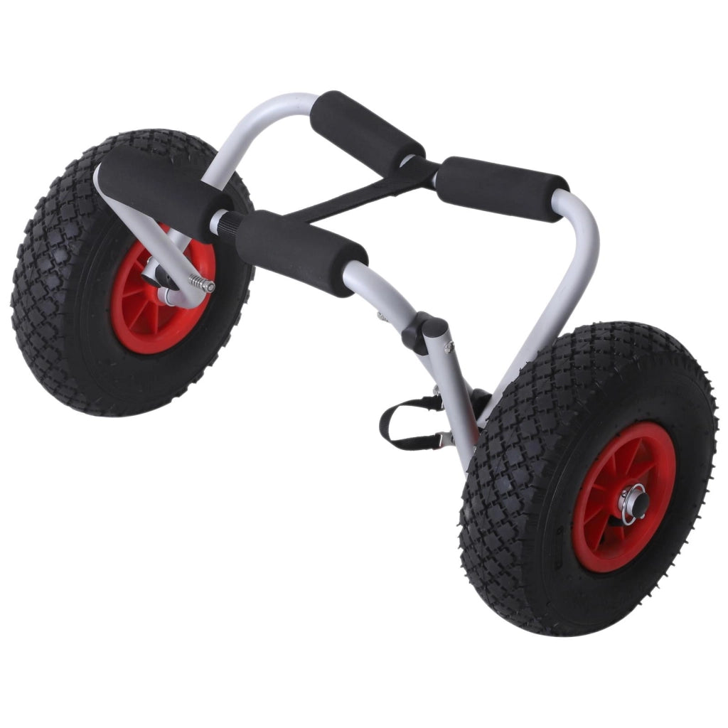 Carrello per Kayak Pieghevole in Alluminio 60x30x37 cm Max 60kg Argento e Nero