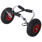 Carrello per Kayak Pieghevole in Alluminio 60x30x37 cm Max 60kg Argento e Nero