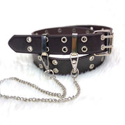 Riema punk - 110*3.3cm - Riema con chiodo - Riema unisex con doppia foratura - Stile punk - Riema per giochi di ruolo - Riema hip hop - Abbigliamento gotico riema - Riema hip hop stile punk - Moda casual denim - Decorativa cintura a catena