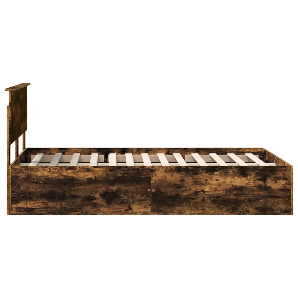 Letto matrimoniale | Letto per adulti | Struttura del letto Rovere fum¨¦ 120 x 190 cm Legno multistrato