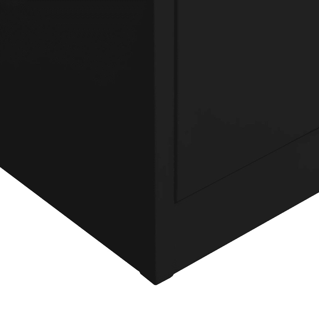 Armadio con Ripiani Nero 90x40x180 cm in Acciaio 335972