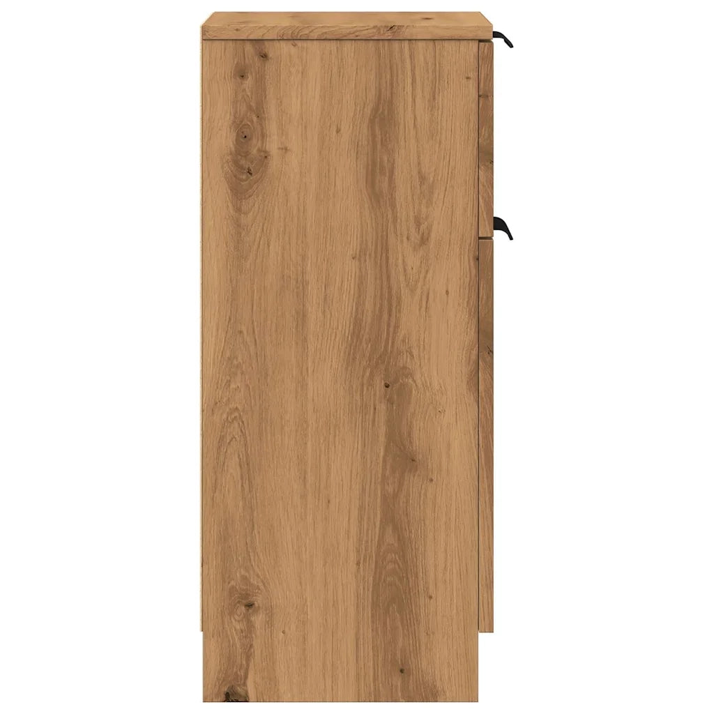 Credenze 2 pz Rovere Artigianale 30x30x70 cm Legno Multistrato 856954