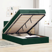 Pouf Letto con Materasso Verde Scuro 120x190 cm Velluto 3311762