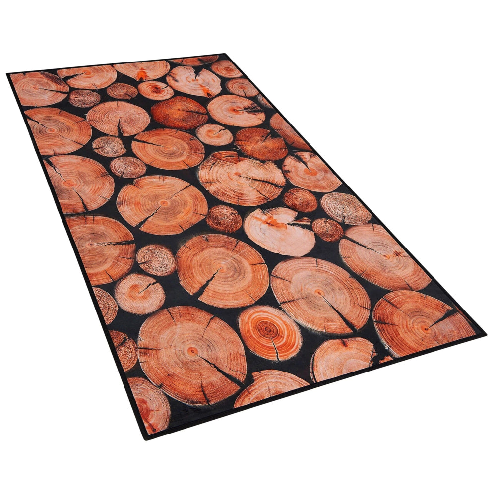 Tappeto tappetino Tappeto Tessuto Marrone Motivo Moderno Legno Tronco Stampa 3D Rettangolare 80 x 150 cm