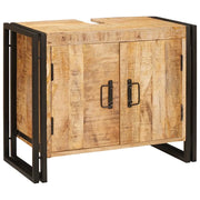vidaXL Mobile sottolavabo con porta Legno massello di mango e ferro