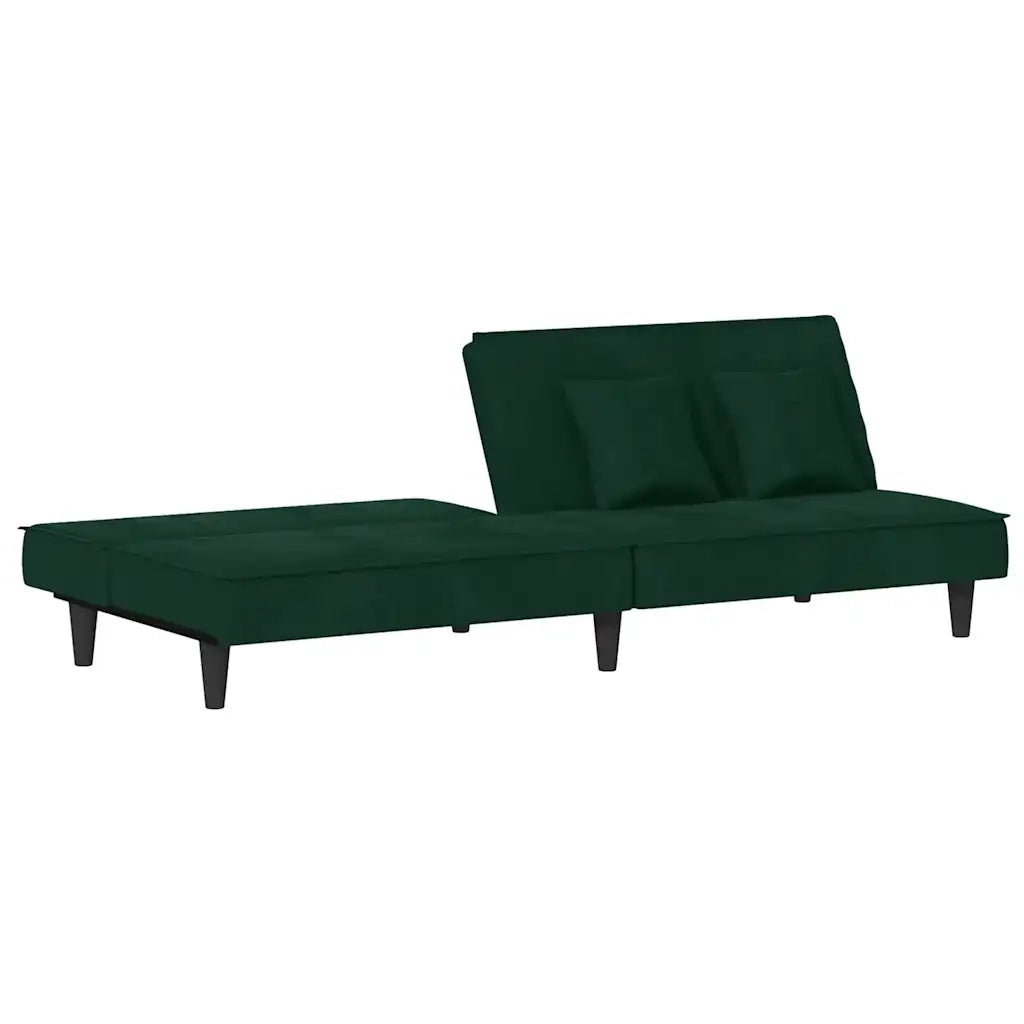 Divano letto-Sofa Letto-Daybed Verde Scuro in Velluto